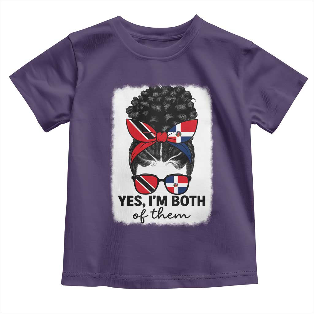 Trini Dominican Girl Toddler T Shirt Yes Im Both Trinidad And Tobago Dominican Pride TS10 Purple Print Your Wear