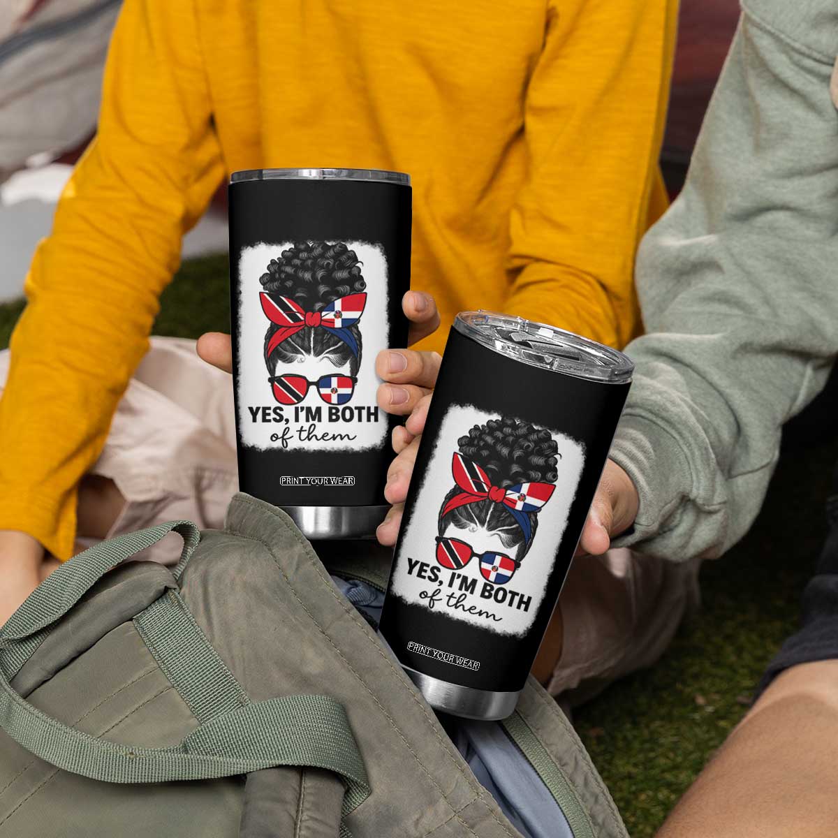 Trini Dominican Girl Tumbler Cup Yes Im Both Trinidad And Tobago Dominican Pride TS10 Print Your Wear