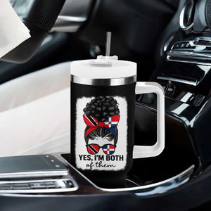 Trini Dominican Girl Tumbler With Handle Yes Im Both Trinidad And Tobago Dominican Pride TS10 Print Your Wear