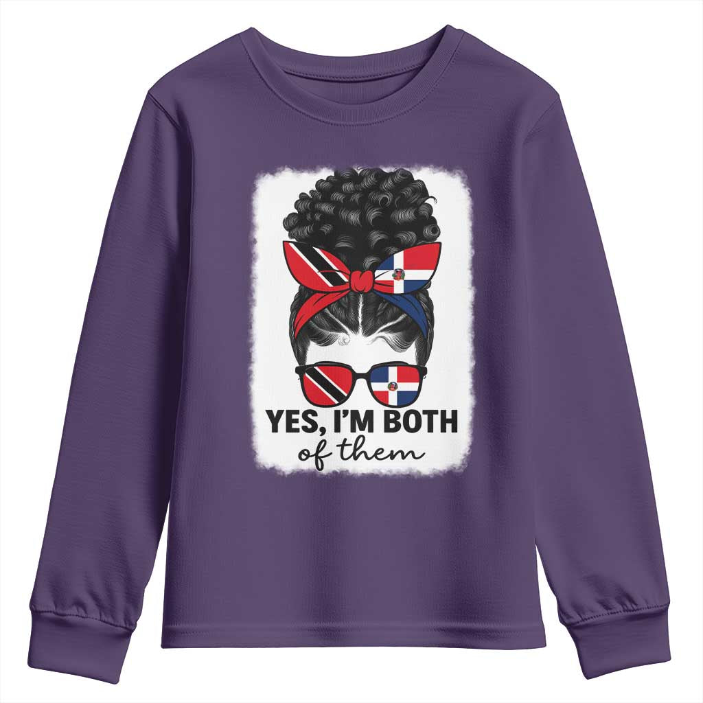 Trini Dominican Girl Youth Sweatshirt Yes Im Both Trinidad And Tobago Dominican Pride TS10 Purple Print Your Wear