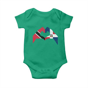 Trinidad and Tobago Dominican Baby Onesie Two Flags One Heart TS10 Irish Green Print Your Wear