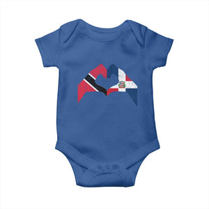 Trinidad and Tobago Dominican Baby Onesie Two Flags One Heart TS10 Royal Blue Print Your Wear