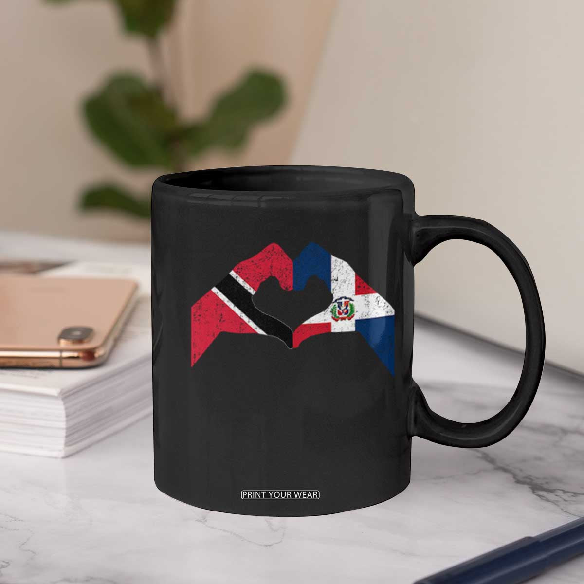 Trinidad and Tobago Dominican Coffee Mug Two Flags One Heart TS10 Print Your Wear