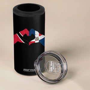 Trinidad and Tobago Dominican 4 in 1 Can Cooler Tumbler Two Flags One Heart TS10 Print Your Wear