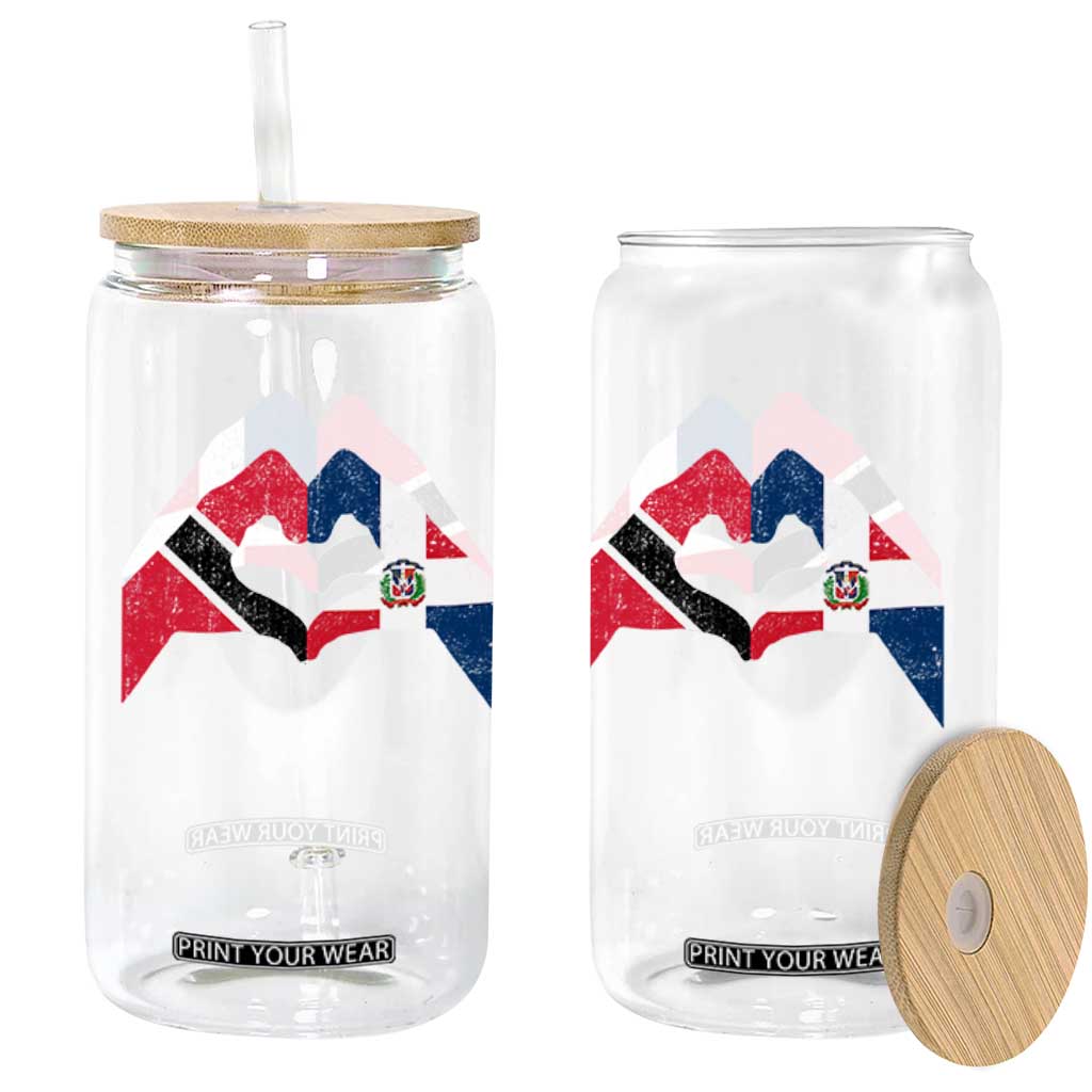 Trinidad and Tobago Dominican Glass Can Two Flags One Heart TS10 Print Your Wear