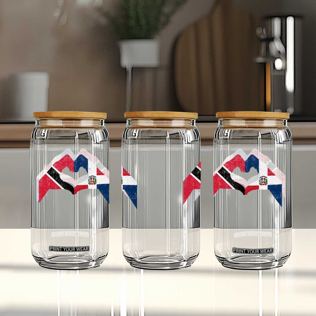 Trinidad and Tobago Dominican Glass Can Two Flags One Heart TS10 Print Your Wear