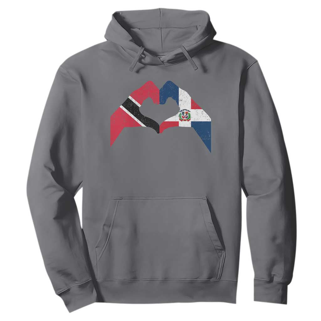 Trinidad and Tobago Dominican Hoodie Two Flags One Heart TS10 Charcoal Print Your Wear