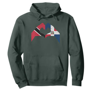 Trinidad and Tobago Dominican Hoodie Two Flags One Heart TS10 Dark Forest Green Print Your Wear