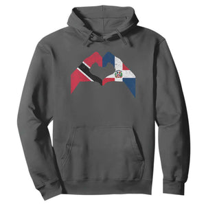 Trinidad and Tobago Dominican Hoodie Two Flags One Heart TS10 Dark Heather Print Your Wear