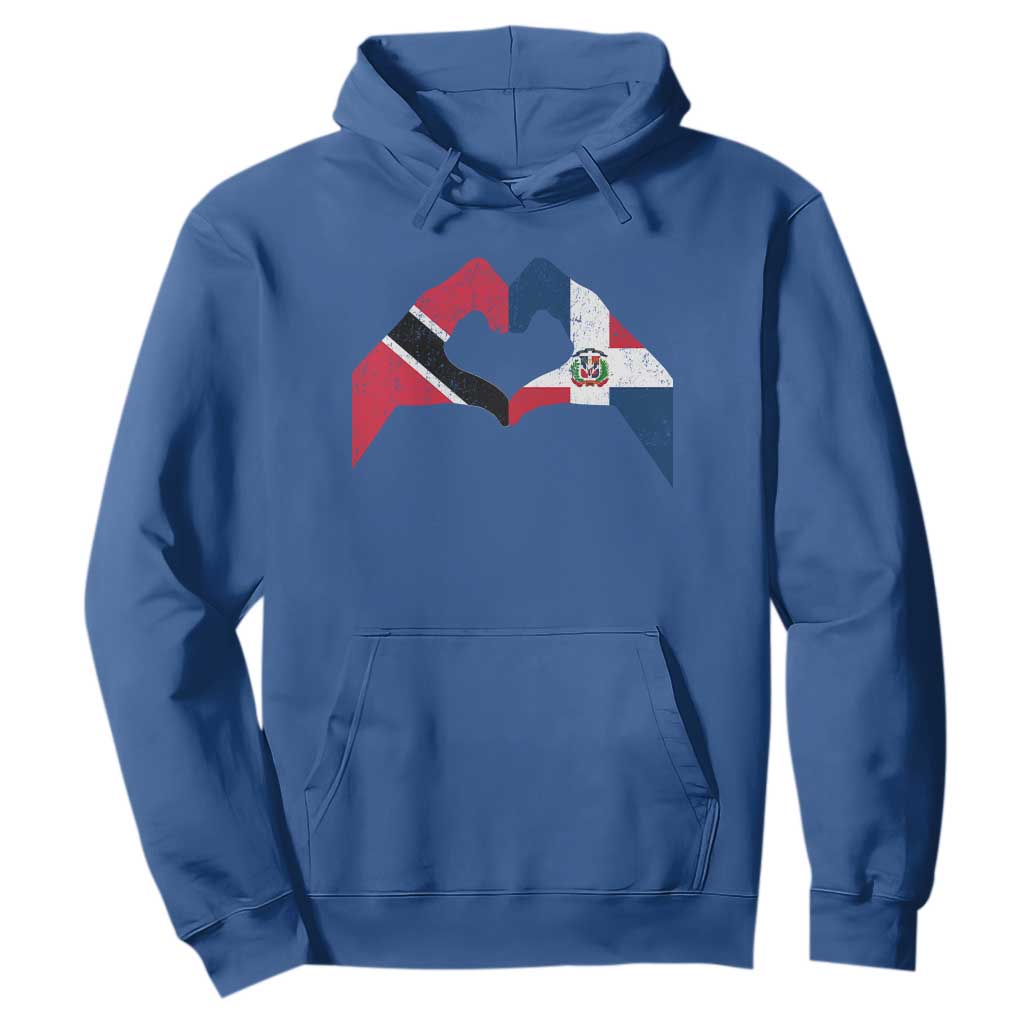 Trinidad and Tobago Dominican Hoodie Two Flags One Heart TS10 Royal Blue Print Your Wear