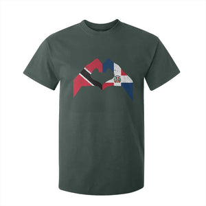 Trinidad and Tobago Dominican T Shirt For Kid Two Flags One Heart TS10 Dark Forest Green Print Your Wear