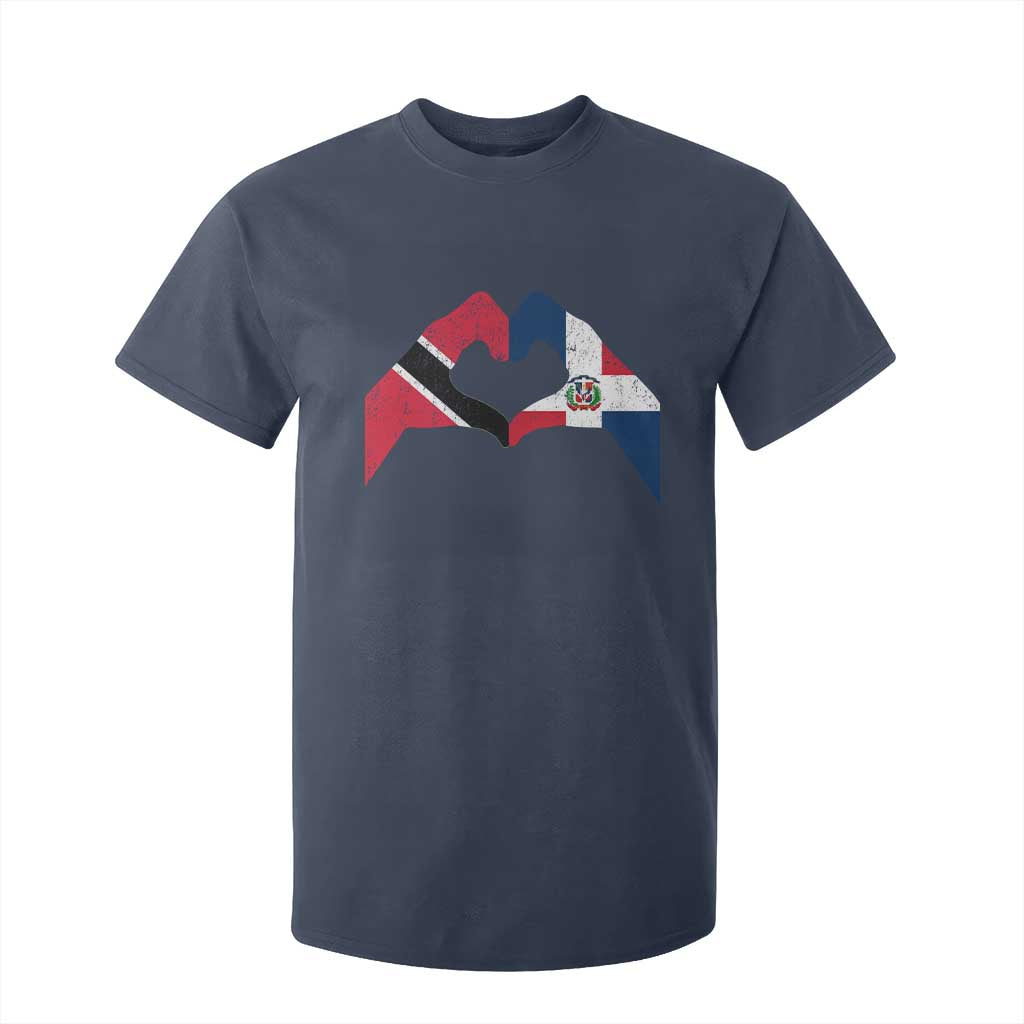Trinidad and Tobago Dominican T Shirt For Kid Two Flags One Heart TS10 Navy Print Your Wear