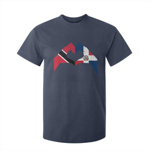 Trinidad and Tobago Dominican T Shirt For Kid Two Flags One Heart TS10 Navy Print Your Wear