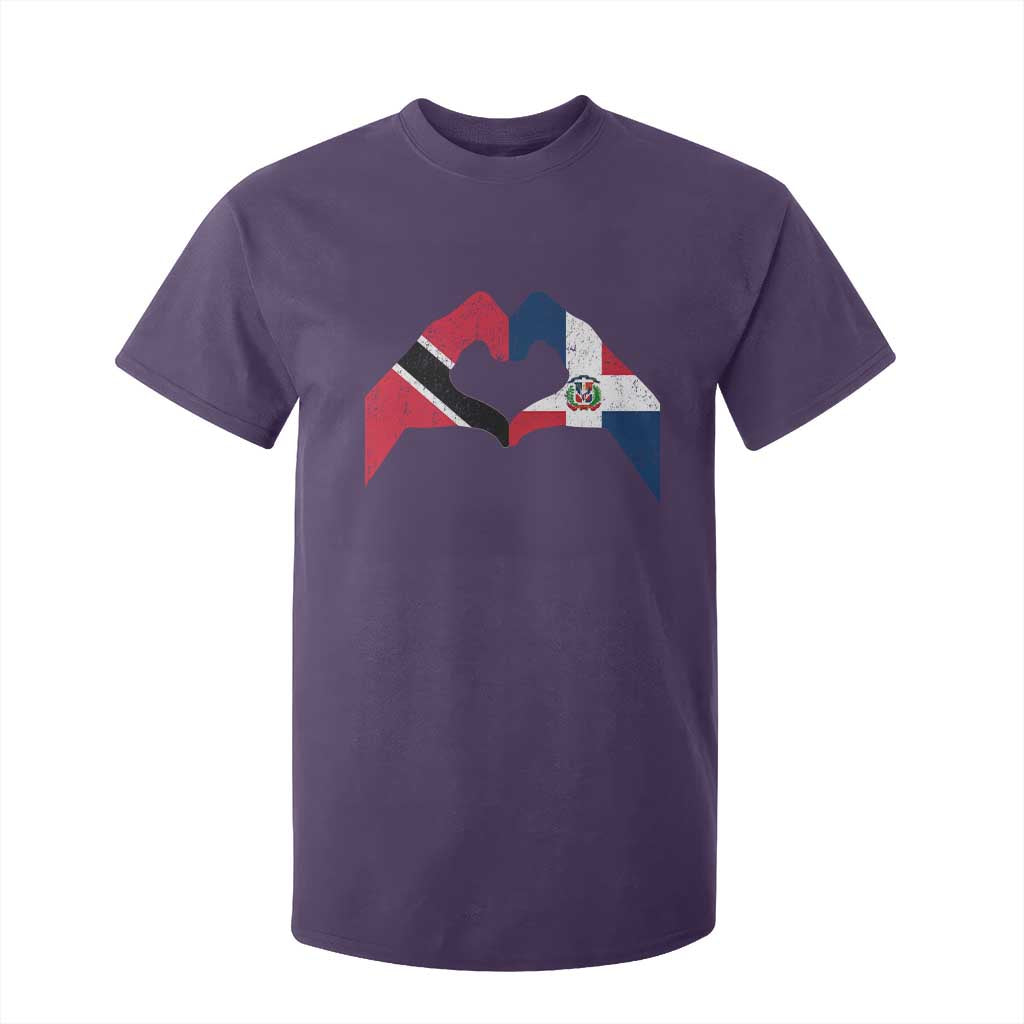 Trinidad and Tobago Dominican T Shirt For Kid Two Flags One Heart TS10 Purple Print Your Wear