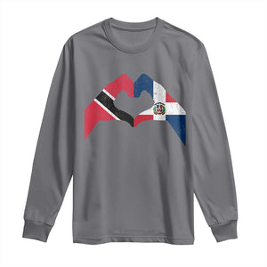 Trinidad and Tobago Dominican Long Sleeve Shirt Two Flags One Heart TS10 Charcoal Print Your Wear