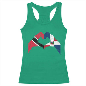 Trinidad and Tobago Dominican Racerback Tank Top Two Flags One Heart TS10 Irish Green Print Your Wear