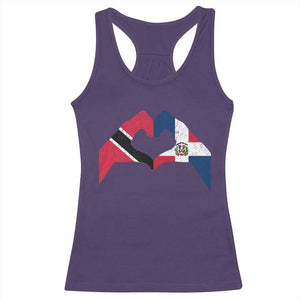 Trinidad and Tobago Dominican Racerback Tank Top Two Flags One Heart TS10 Purple Print Your Wear