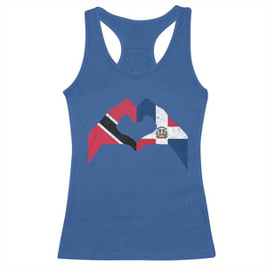 Trinidad and Tobago Dominican Racerback Tank Top Two Flags One Heart TS10 Royal Blue Print Your Wear