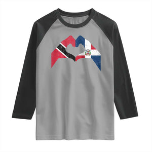 Trinidad and Tobago Dominican Raglan Shirt Two Flags One Heart TS10 Sport Gray Black Print Your Wear