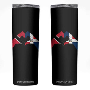 Trinidad and Tobago Dominican Skinny Tumbler Two Flags One Heart TS10 Black Print Your Wear