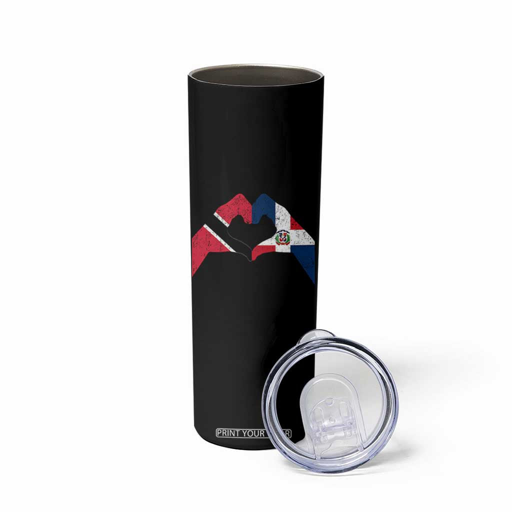 Trinidad and Tobago Dominican Skinny Tumbler Two Flags One Heart TS10 Print Your Wear