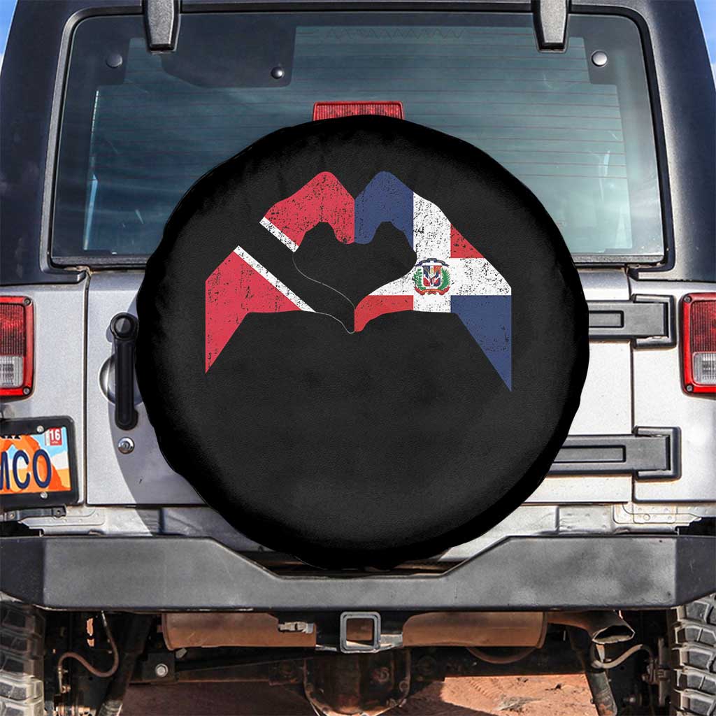 Trinidad and Tobago Dominican Spare Tire Cover Two Flags One Heart TS10 No hole Black Print Your Wear