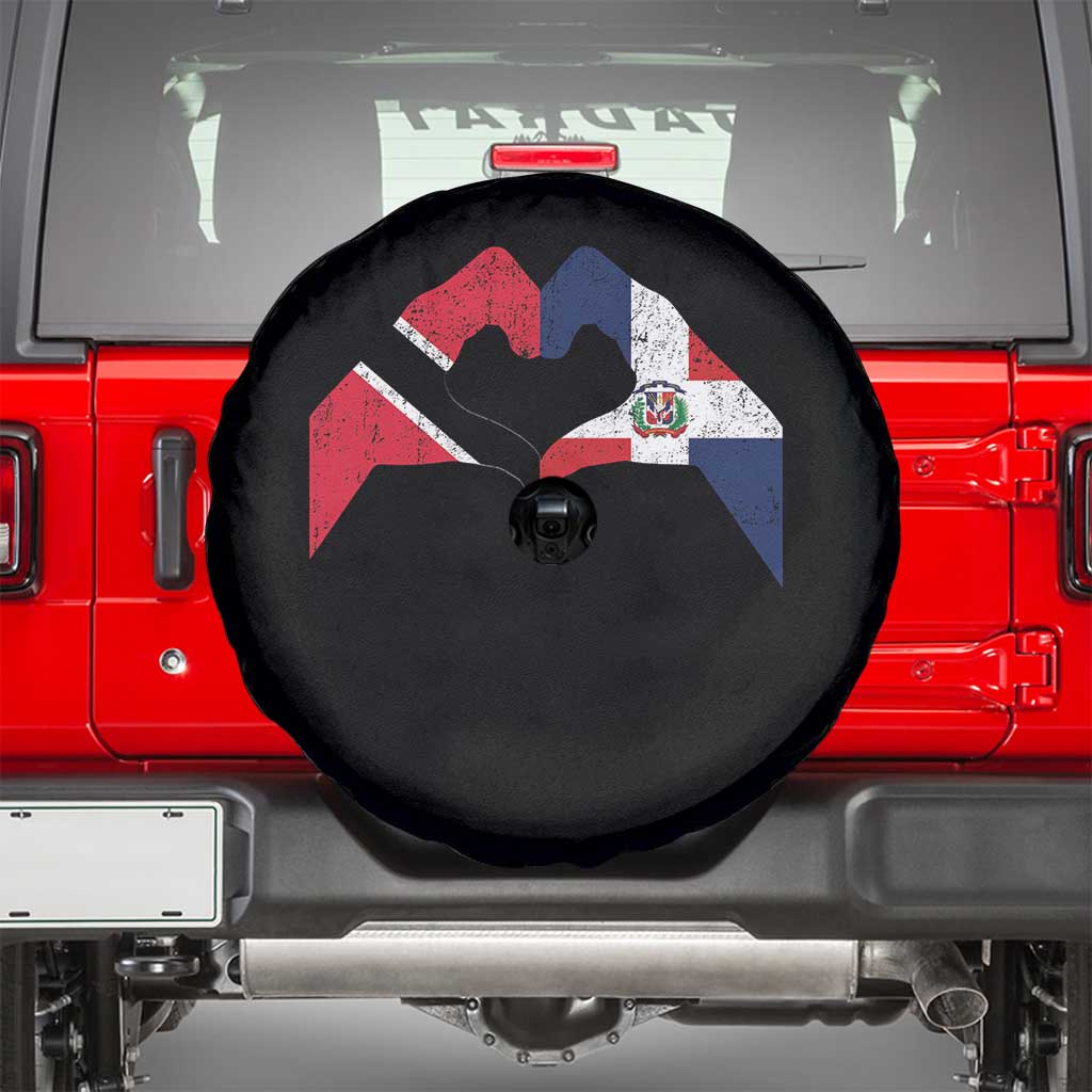 Trinidad and Tobago Dominican Spare Tire Cover Two Flags One Heart TS10 Black Print Your Wear