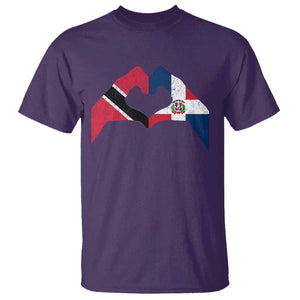 Trinidad and Tobago Dominican T Shirt Two Flags One Heart TS10 Purple Print Your Wear