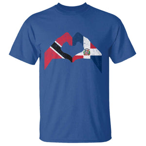 Trinidad and Tobago Dominican T Shirt Two Flags One Heart TS10 Royal Blue Print Your Wear