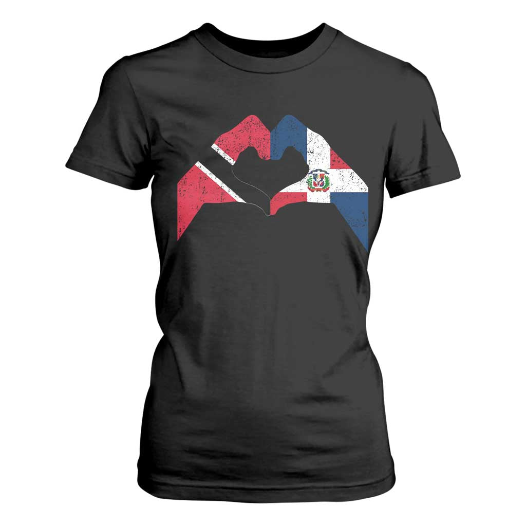 Trinidad and Tobago Dominican T Shirt For Women Two Flags One Heart TS10 Black Print Your Wear
