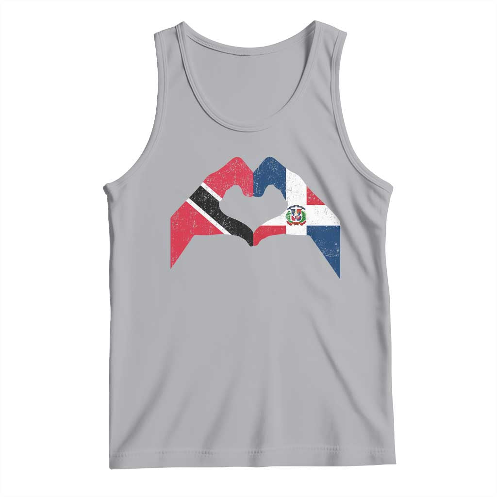 Trinidad and Tobago Dominican Tank Top Two Flags One Heart TS10 Athletic Heather Print Your Wear