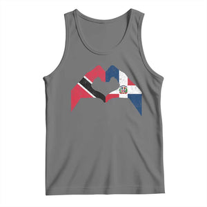 Trinidad and Tobago Dominican Tank Top Two Flags One Heart TS10 Black Heather Print Your Wear
