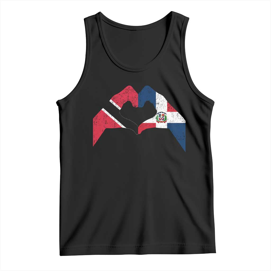 Trinidad and Tobago Dominican Tank Top Two Flags One Heart TS10 Black Print Your Wear