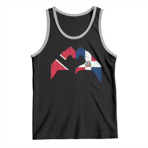 Trinidad and Tobago Dominican Tank Top Two Flags One Heart TS10 Black Athletic Heather Print Your Wear