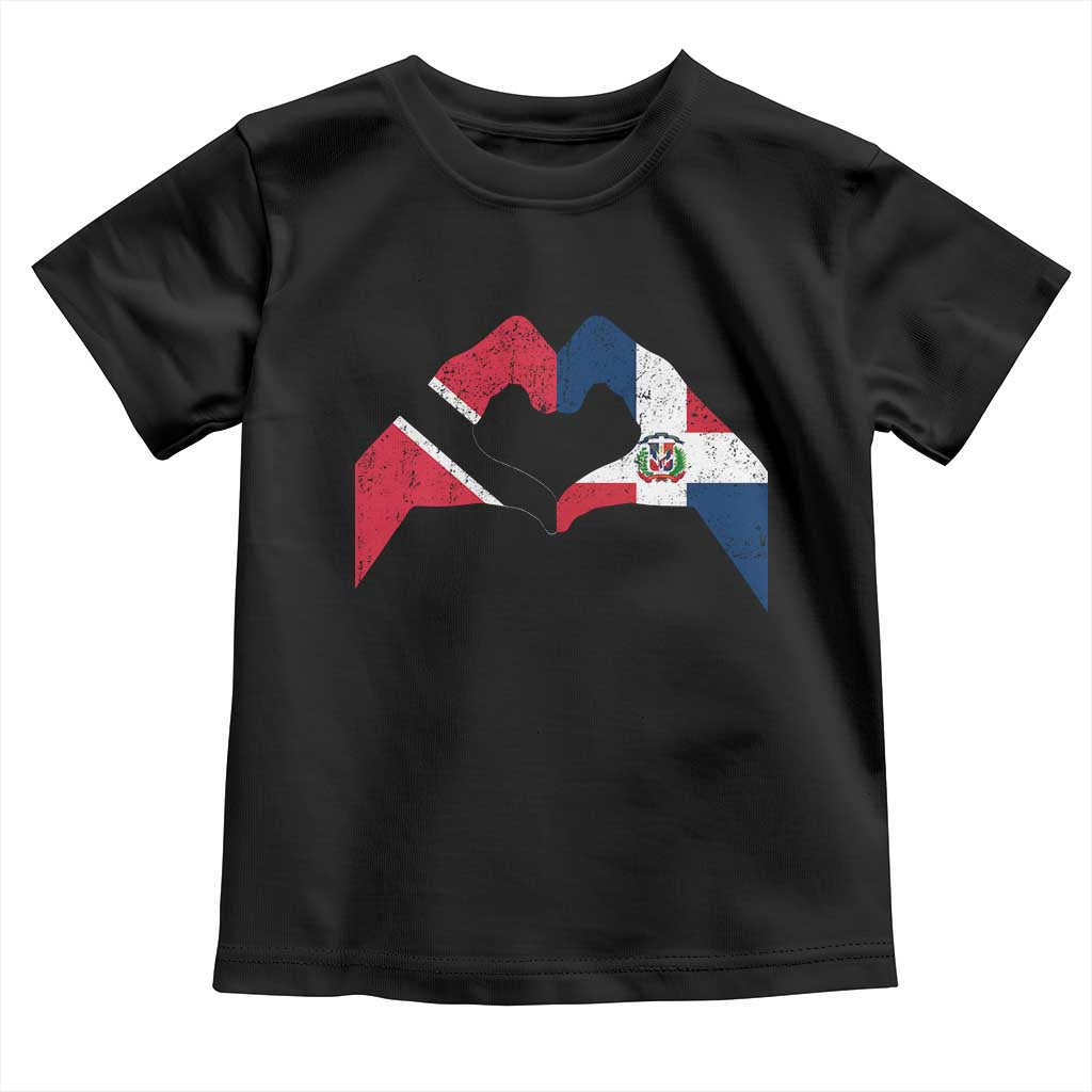 Trinidad and Tobago Dominican Toddler T Shirt Two Flags One Heart TS10 Black Print Your Wear