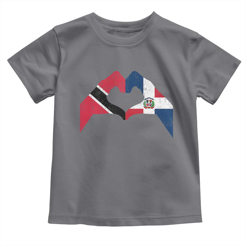 Trinidad and Tobago Dominican Toddler T Shirt Two Flags One Heart TS10 Charcoal Print Your Wear