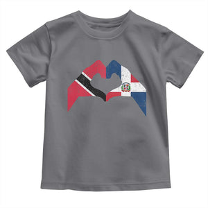 Trinidad and Tobago Dominican Toddler T Shirt Two Flags One Heart TS10 Charcoal Print Your Wear