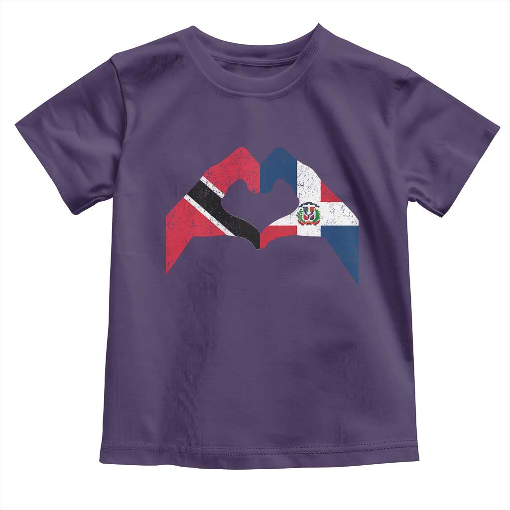 Trinidad and Tobago Dominican Toddler T Shirt Two Flags One Heart TS10 Purple Print Your Wear