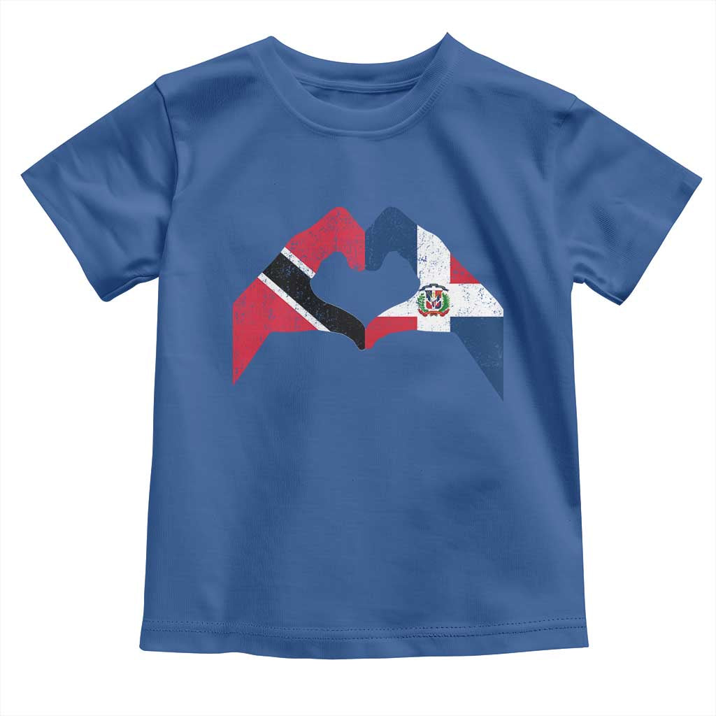 Trinidad and Tobago Dominican Toddler T Shirt Two Flags One Heart TS10 Royal Blue Print Your Wear