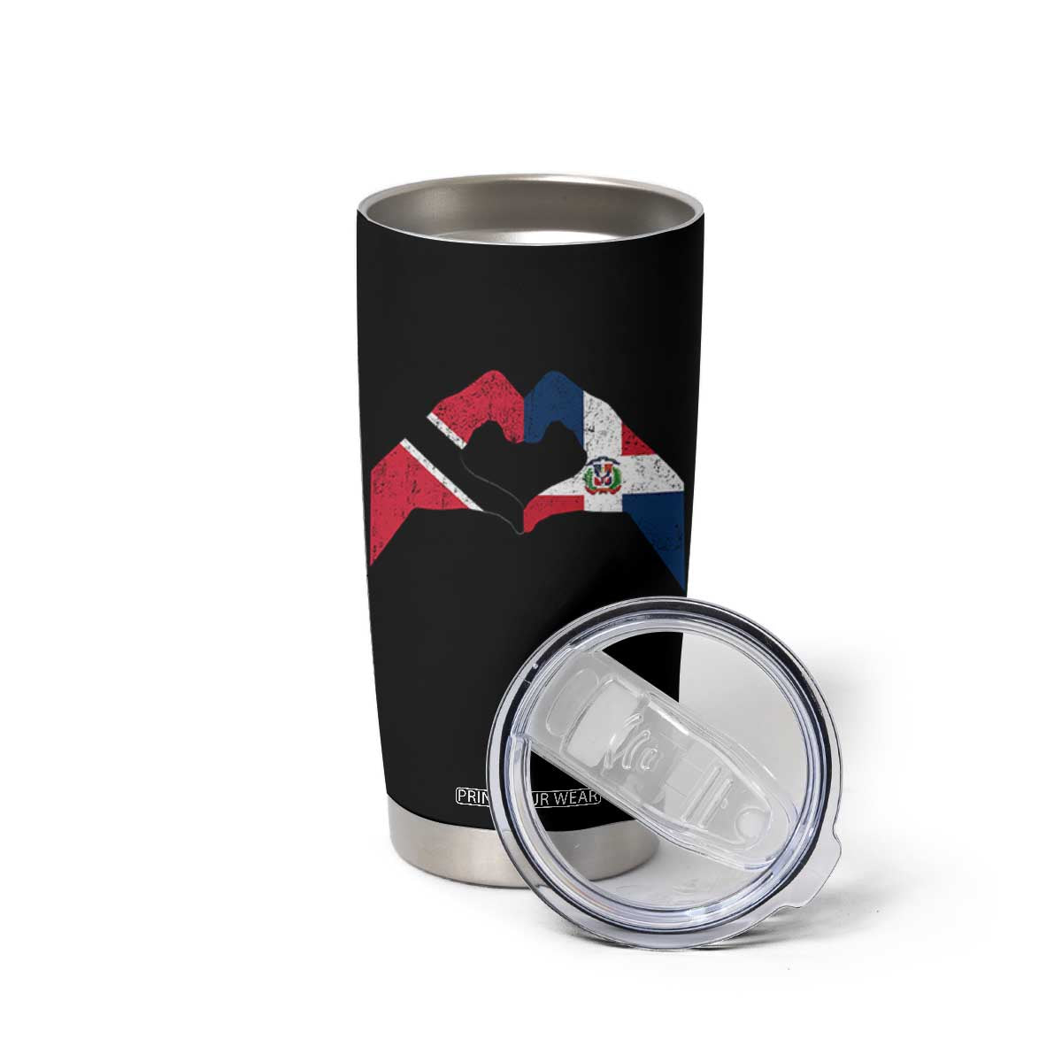 Trinidad and Tobago Dominican Tumbler Cup Two Flags One Heart TS10 Print Your Wear