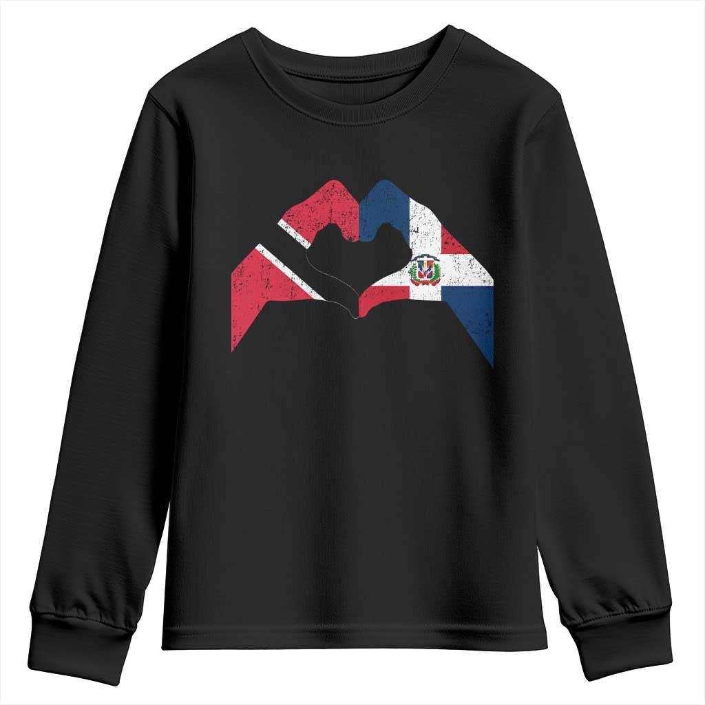 Trinidad and Tobago Dominican Youth Sweatshirt Two Flags One Heart TS10 Black Print Your Wear