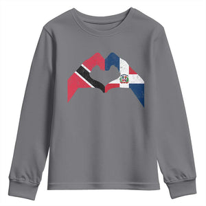Trinidad and Tobago Dominican Youth Sweatshirt Two Flags One Heart TS10 Charcoal Print Your Wear