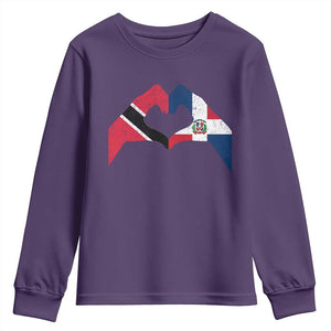 Trinidad and Tobago Dominican Youth Sweatshirt Two Flags One Heart TS10 Purple Print Your Wear
