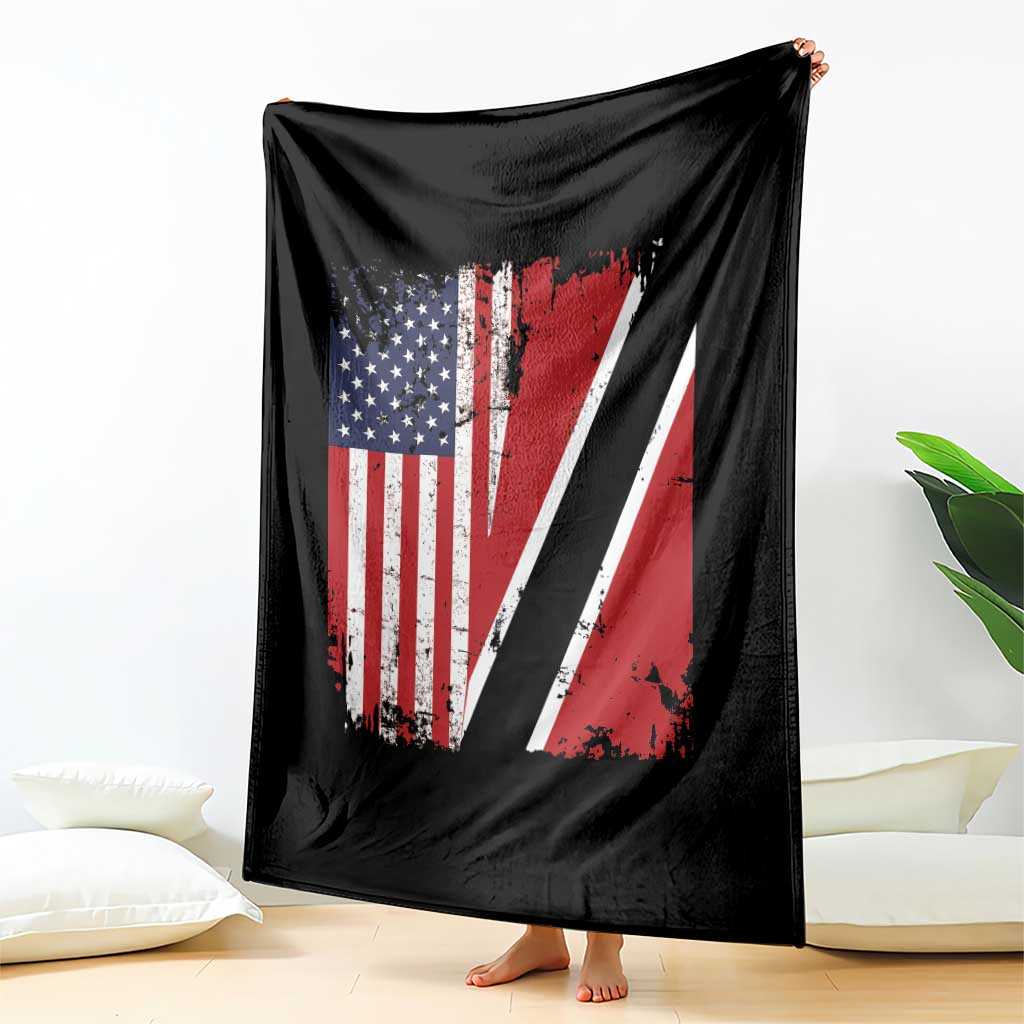 USA Trinidad and Tobago Throw Blanket Retro Vintage American Trini Pride Flag TS10 Print Your Wear