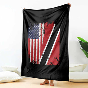 USA Trinidad and Tobago Throw Blanket Retro Vintage American Trini Pride Flag TS10 Print Your Wear