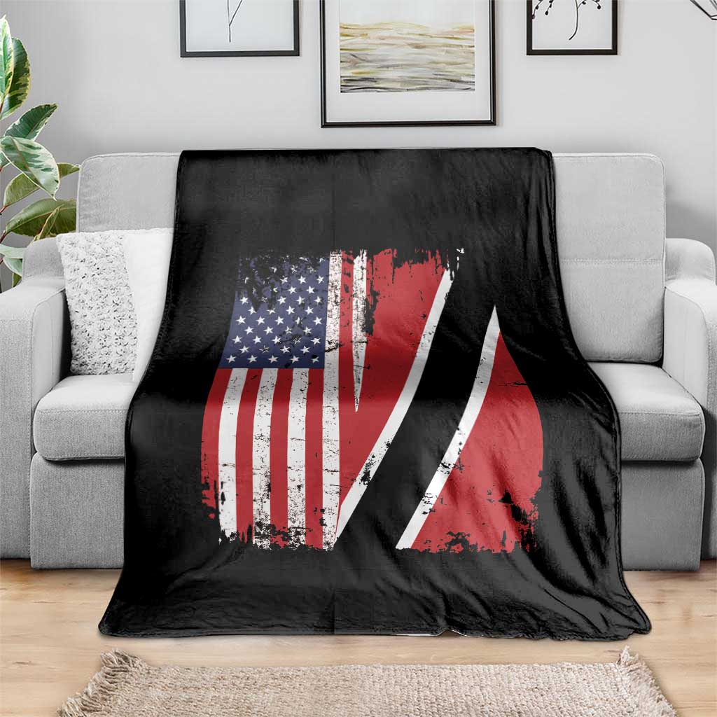 USA Trinidad and Tobago Throw Blanket Retro Vintage American Trini Pride Flag TS10 Print Your Wear