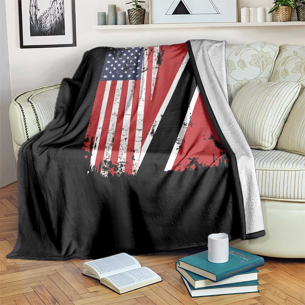 USA Trinidad and Tobago Throw Blanket Retro Vintage American Trini Pride Flag TS10 Print Your Wear