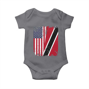 USA Trinidad and Tobago Baby Onesie Retro Vintage American Trini Pride Flag TS10 Charcoal Print Your Wear
