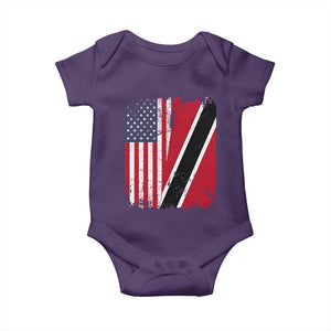 USA Trinidad and Tobago Baby Onesie Retro Vintage American Trini Pride Flag TS10 Purple Print Your Wear