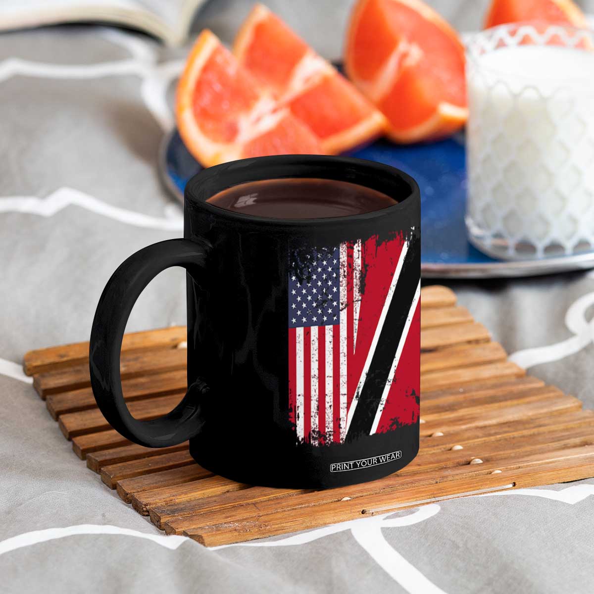 USA Trinidad and Tobago Coffee Mug Retro Vintage American Trini Pride Flag TS10 Print Your Wear